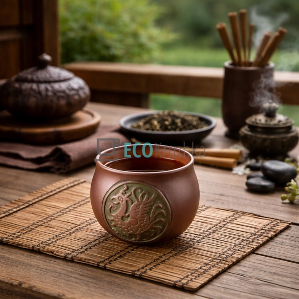 Глиняна піала для чаю 90 мл “Дракоша” (TC063)