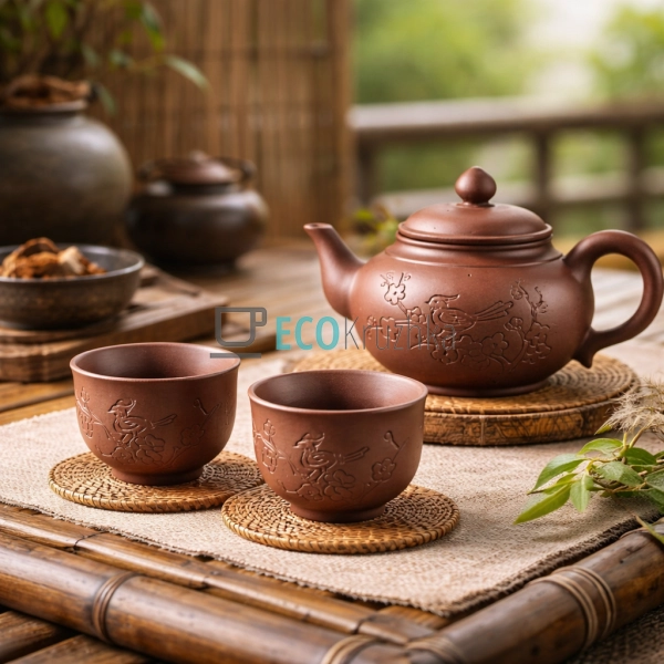 Глиняна піала для чаю 100 мл “Квітуча сакура” (TC058)