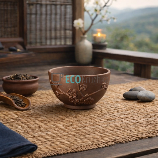 Глиняна піала для чаю 100 мл “Сакура” (TC077)