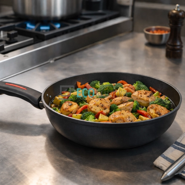 Сковорода WOK 28 см зі скляною кришкою Edenberg EB-13098