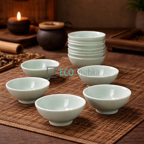 Набір піал для чаю 60 мл “Шуї” 10 шт (TC045)