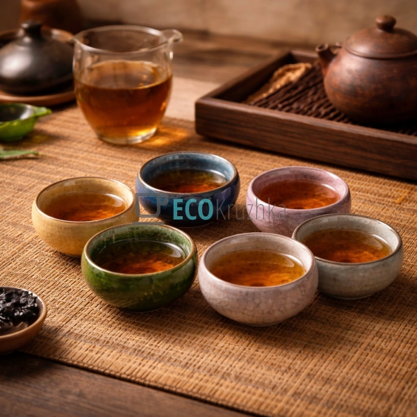 Набір керамічних піал для чаю 6 шт 50 мл “Року-50” (TC00 ...