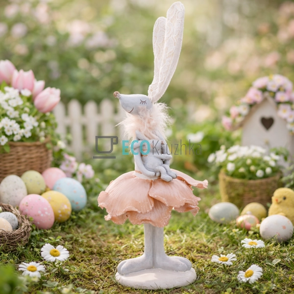 Декоративна статуетка Зайчиха з дитинкою 29 см (831-851)