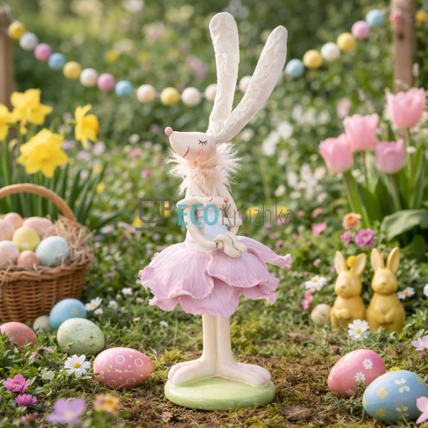 Декоративна статуетка Зайчиха з дитинкою 29 см (831-850)