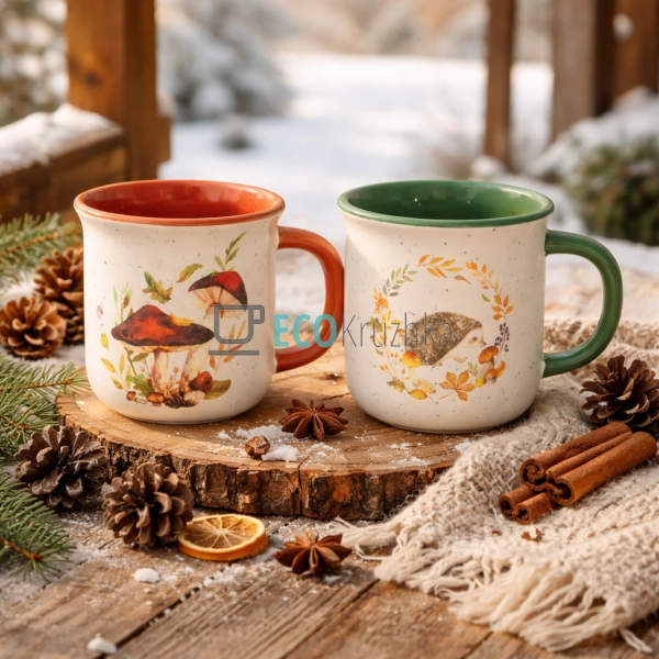 Чашка керамічна «Лісова Поляна» 350 мл червоний (733-740 ...