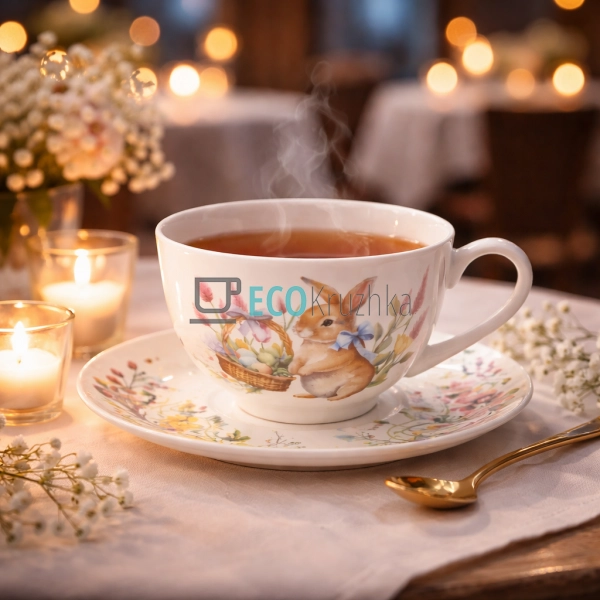 Порцелянова чашка з блюдцем 250 мл Easter Melody (K231)