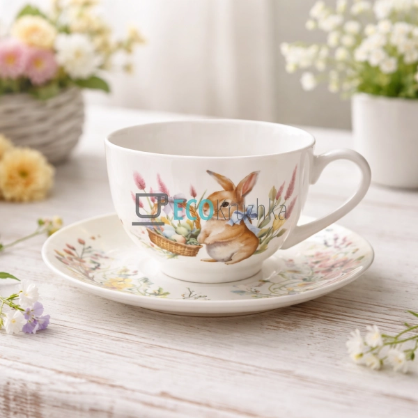 Порцелянова чашка з блюдцем 250 мл Easter Melody (K231)