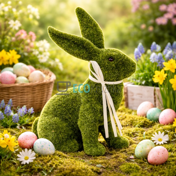 Великодня декоративна фігура Кролик з флоковим напилення ...