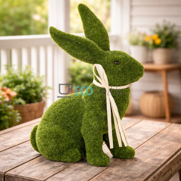 Великодня декоративна фігура Кролик з флоковим напилення ...