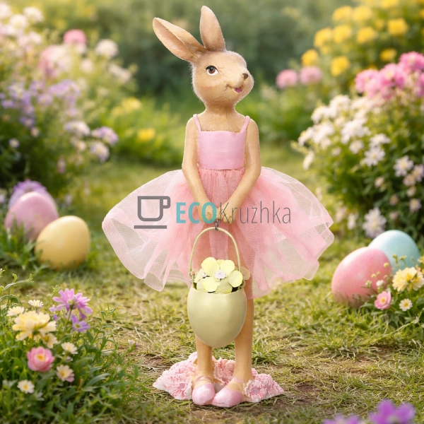 Декоративна фігурка Леді Кролиця 25 см рожевий (838-533)