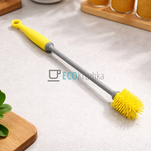 Йоржик для пляшок Maestro 300 мм Жовтий MR-1163