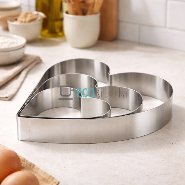 Набір форм для випікання тортів, 3 шт, форма серце (10x4 ... Набір форм для випікання тортів, 3 шт, форма серце (10x4 ...