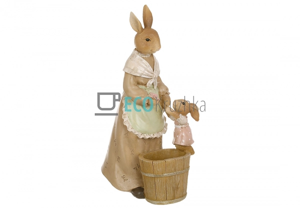 Декоративна статуетка кролиця з малюком 24 см (890-285)