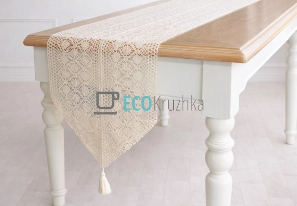 Бавовняний ранер на стіл Boho Crochet 30 х 180 см (445-2 ...