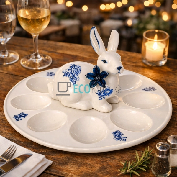 Порцелянове блюдо для яєць на 8 шт Англійська троянда (1 ...