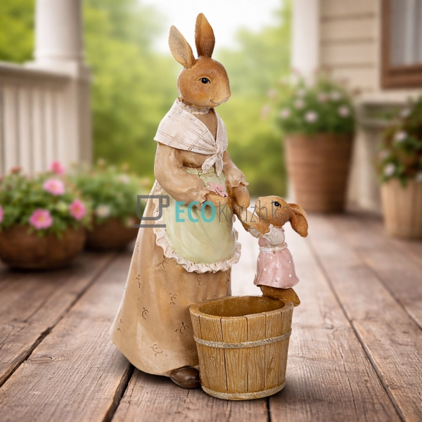 Декоративна статуетка кролиця з малюком 24 см (890-285)