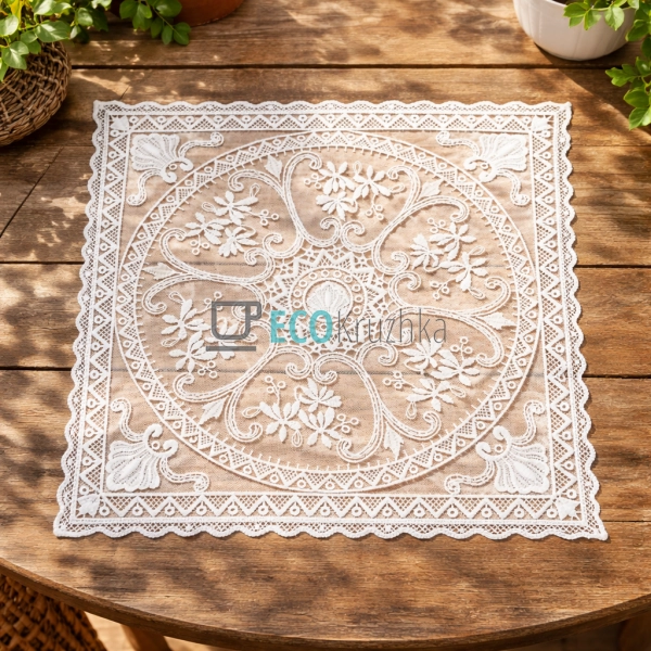 Мереживна серветка на стіл Lace Rosette 30 х 30 см (445- ...