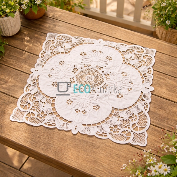 Бавовняна серветка на стіл Lace Medallion 27 х 27 см (44 ...