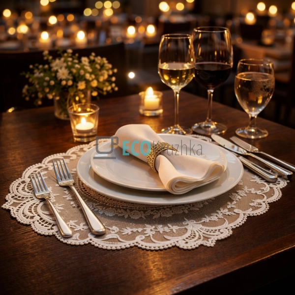 Мереживна серветка на стіл Lace Bouquet 29 х 41 см (445- ...
