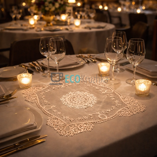 Мереживна серветка на стіл Lace Garland 35 х 35 см (445- ...