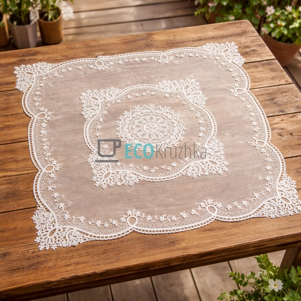 Мереживна серветка на стіл 62 х 62 см (445-281)