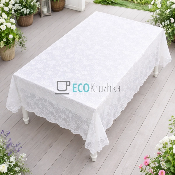 Мереживна скатертина на стіл Petite Bloom 140 х 260 см ( ...