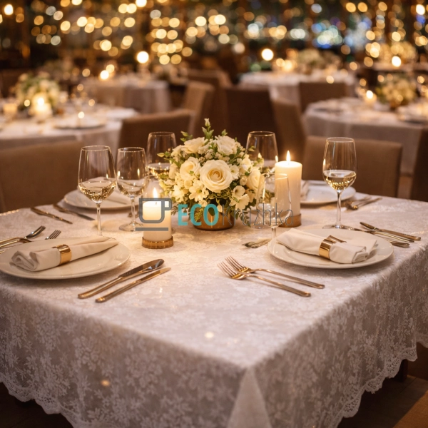 Мереживна скатертина на стіл Petite Bloom 140 х 260 см ( ...