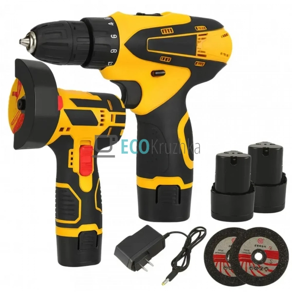 Універсальний набір інструментів 2в1: шурупокрут, болгар ... Універсальний набір інструментів 2в1: шурупокрут, болгар ...