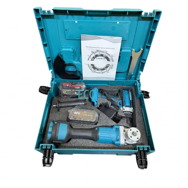 Набір 2в1: шурупокрут та болгарка 48В X332 синій (JU-463 ... Набір 2в1: шурупокрут та болгарка 48В X332 синій (JU-463 ...