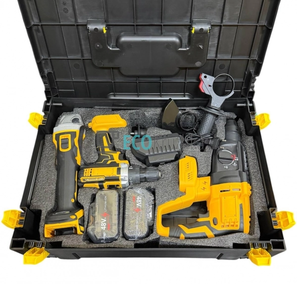 Набір 3в1: перфоратор, шурупокрут, болгарка X-335 жовтий ... Набір 3в1: перфоратор, шурупокрут, болгарка X-335 жовтий ...