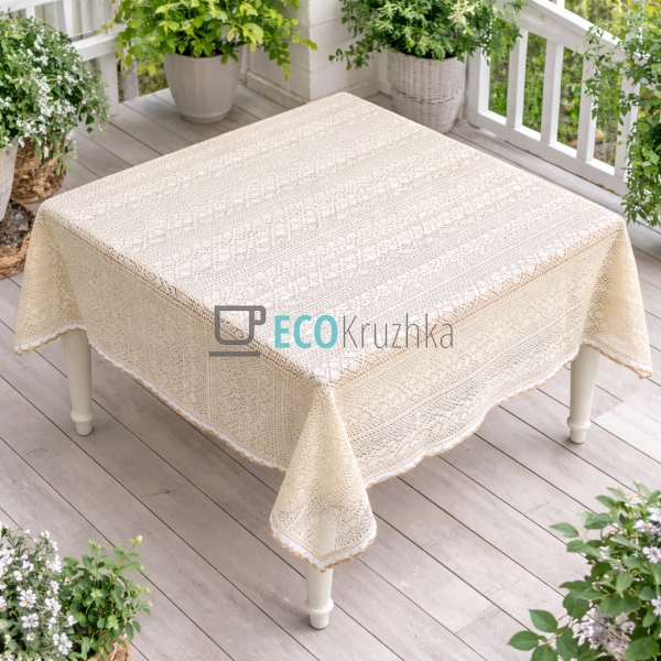 Бавовняна скатертина з в’язаним мереживом Boho Crochet 1 ... Бавовняна скатертина з в’язаним мереживом Boho Crochet 1 ...