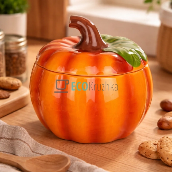 Ємність керамічна Гарбуз 600 мл 13×12 см (304-079)