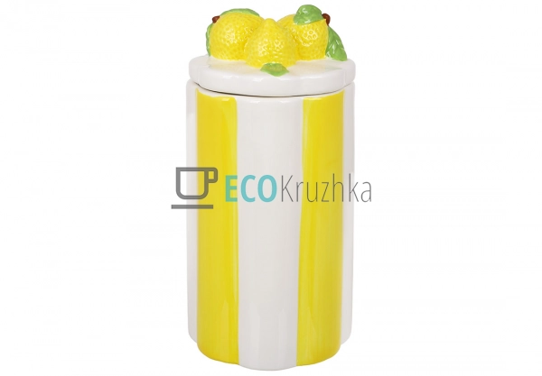Керамічна банка Lemon для зберігання 10×21 см (304-054)