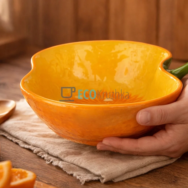 Керамічна піала Гарбуз 650 мл, 17.5×17×5.8 см (304-073)