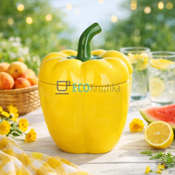 Керамічна ємність Перець жовтий 700 мл 13.5×13×17.2 см ( ...