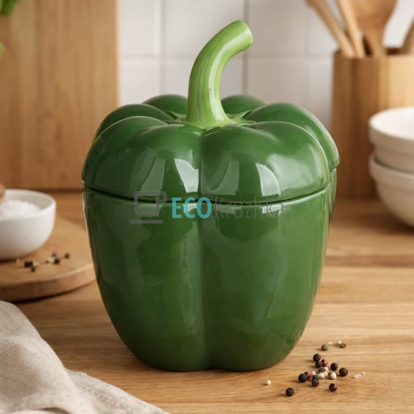 Керамічна ємність Перець зелений 700 мл 13.5×13×17.2 см  ...