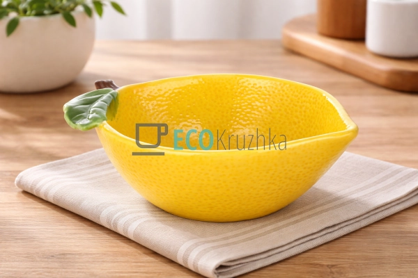 Салатник керамічний Лимон 17.5 х 13 х 6.5 см, 400 мл (30 ...