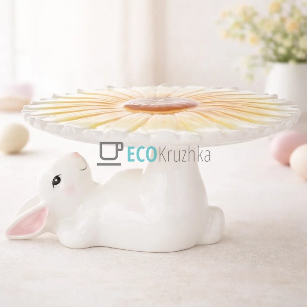 Підставка для паски та торта ‘Кролик з квіткою’ жовта 26 ...