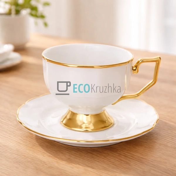 Чайний набір порцеляновий Golden Grace 6 чашок 250 мл і  ...