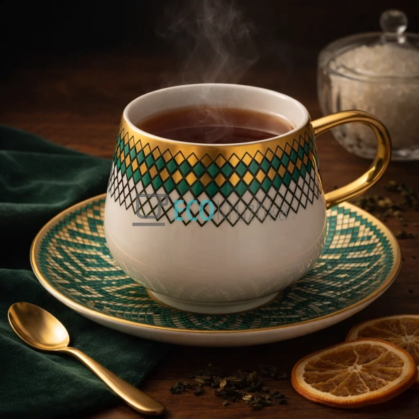 Чайний набір Emerald Mosaic 6 чашок 250 мл і 6 блюдець ( ...