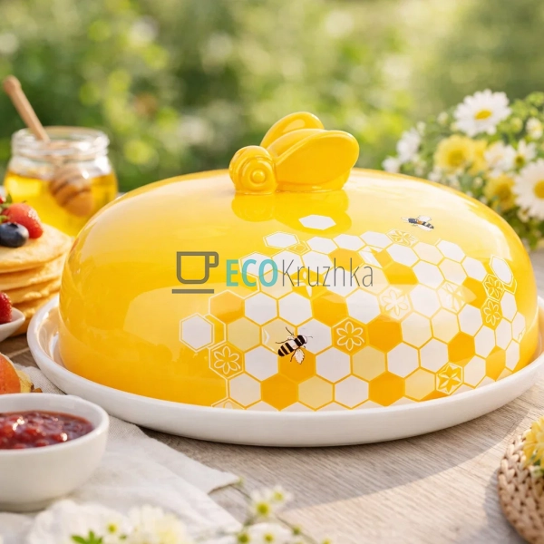 Керамічне блюдо для млинців Honey з кришкою 23 см (DM797 ...