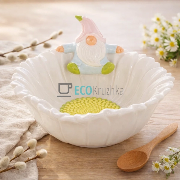 Керамічна піала Гномик у ромашці 800 мл (928-037) Керамічна піала Гномик у ромашці 800 мл (928-037)