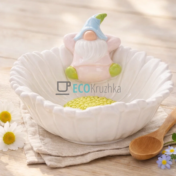 Керамічна піала Гномик у ромашці 250 мл (928-038) Керамічна піала Гномик у ромашці 250 мл (928-038)