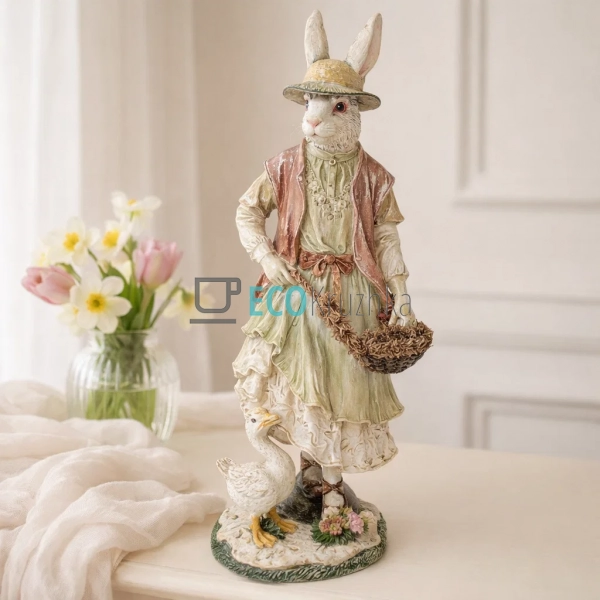 Декоративна фігура Кролиця 35 см бордо із золотом і зеле ... Декоративна фігура Кролиця 35 см бордо із золотом і зеле ...