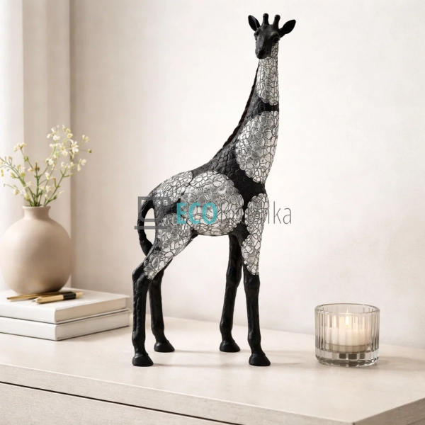Декоративна фігура Жираф 41 см Чорний зі сріблом (450-89 ...