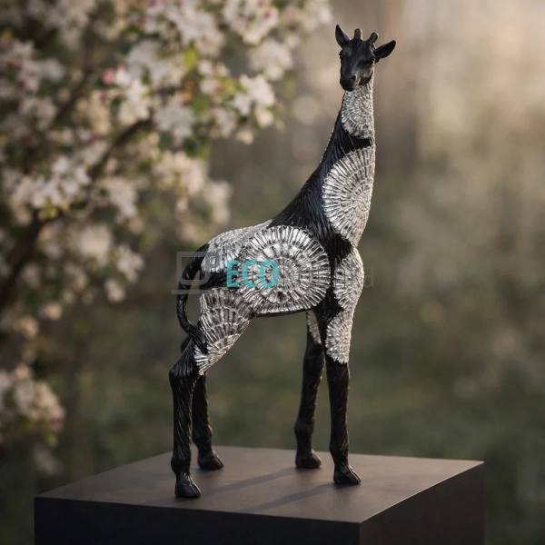 Декоративна фігура Жираф 41 см Чорний зі сріблом (450-89 ...