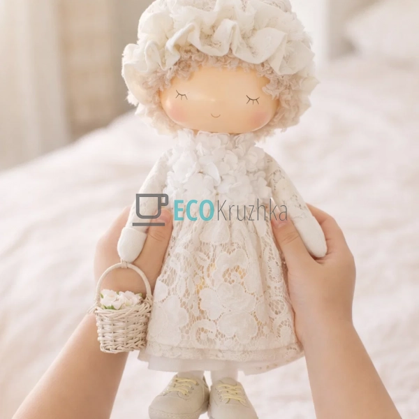 Декоративна лялька 18х15.5х37 см, крем бежева (831-858)