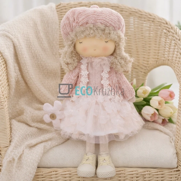 Декоративна лялька 18х15х37см рожева (831-854)