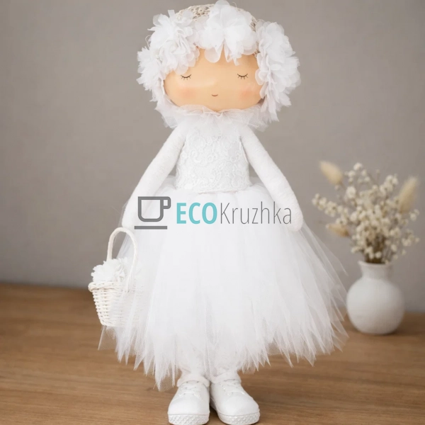 Декоративна лялька 20х20х38см біла (831-857)