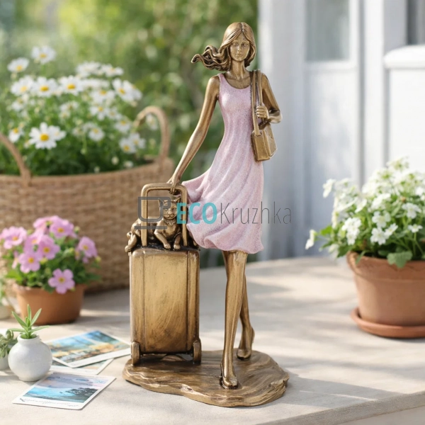 Декоративна статуетка Bon Voyage 25.5см рожева (K07-183) Декоративна статуетка Bon Voyage 25.5см рожева (K07-183)